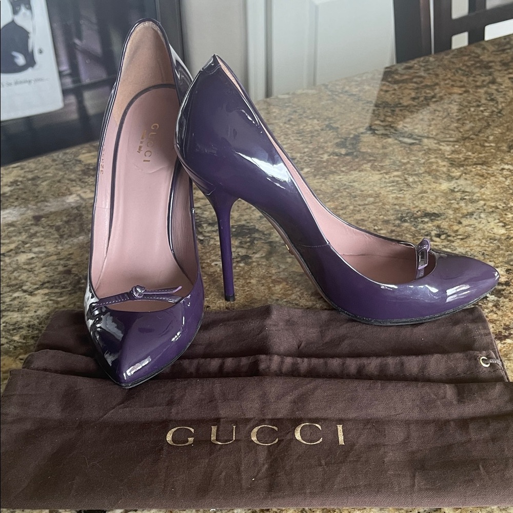 Gucci Glossy Purple Heels